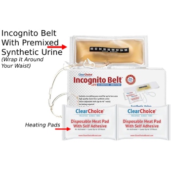 incognito belt with synthetic urine for passing a drug test